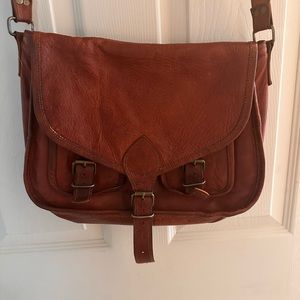 Leather messenger bag purse